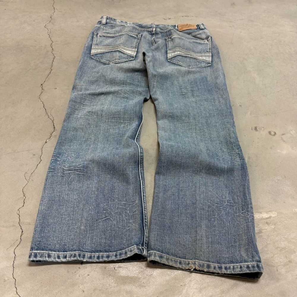 2000s y2k distressed express baggy loose fit bootcut jeans